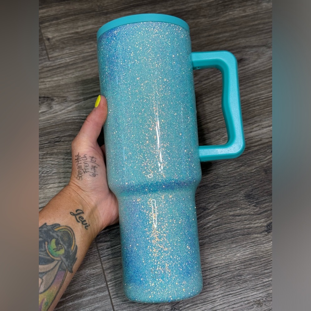 Simple Modern Teal Custom Glitter